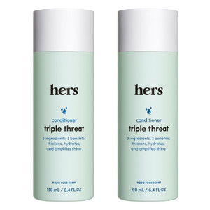 hers Triple Threat Conditioner - Amino Acid, Argan Oil, & Coconut Oil Formula - Moisturizing Conditioner for All Hair Types - Color-Safe & Sulfate-Fr