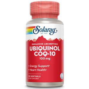 SOLARAY Ubiquinol CoQ-10 100 mg - CoQH2, Reduced CoQ10 for Enhanced Absorption - Energy and Heart Health Support - 60-Day Guarantee - 30 Servings, 30