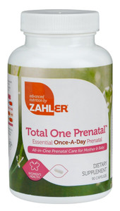 Zahler - Total One Prenatal Vitamins for Women (90 Count) Daily Multi Vitamin Prenatals with Folic Acid, Iron, Zinc & 19 Other Essential Vitamins & M