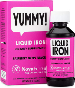 NovaFerrum Yummy | Pediatric Drops Liquid Iron Supplement for Infants and Toddlers | Liquid Iron for Kids | 15mg of Iron Per 1mL Dose | Ages 4 & Unde