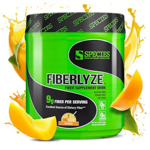 Species Nutrition Fiberlyze Fiber Supplement, Psyllium Based Soluble & Insoluble Fiber Powder for Healthy Colon, Digestive Functions (Mango, 30 Servi