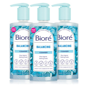 Bioré Balancing Face Wash, Cleanser For Combination Skin, PH Balanced Face Cleanser, Vegan, Cruelty Free 6.77 Oz, Pack of 3