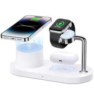 Magnetic Wireless Charger for iPhone: 3 in 1 Charging Station for Multiple Device Apple - 18W Fast Mag-Safe Charger Dock Stand for iPhone 17 16e 16 1
