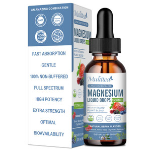 Magnesium Glycinate Liquid Drop - 4 Synergistic Magnesium Complex - Plus Potassium,L-Theanine,Vitamin B,C,D3,K2- Support Sleep, Calm, Heart, Nerves,