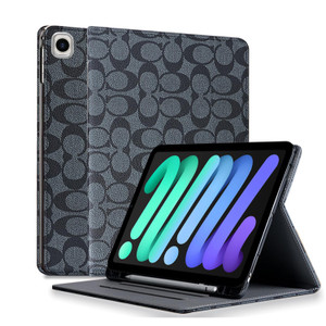 HYHCF Designer for iPad Mini (A17 Pro, 2024 Model,7th Gen)/Mini 6 (2021 Model,6th Gen)Case 8.3 inch,PU Leather With Pencil Holder and Soft TPU Back C