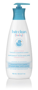 Live Clean Baby TEARLESS SHAMPOO & WASH Organic Eco Friendly 750 ml (25 fl oz)