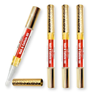 Bliss Kiss | Fragrance Free 4 Nail Oil Cuticle Pens w/Vitamin E & Jojoba?Nail Strengthener Nail Growth and Strengthening Serum for Brittle, Peeling,