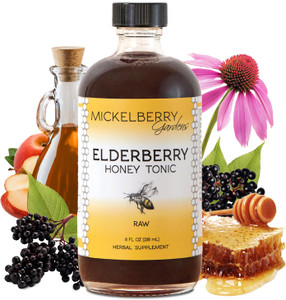 Mickelberry Gardens Elderberry Honey Tonic, Sambucus Syrup, Black Elderberry - Immune Support for Adults and Kids (8 Ounces)