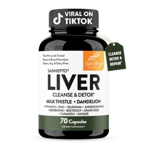 Sandhu's Liver Cleanse Detox & Repair Support Capsules with Milk Thistle & Dandelion Root | Herbal Supplement Pills for Liver Health | for Men & Wome