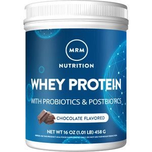 MRM Nutrition Whey Protein | Chocolate Flavored |18g Protein | with 2 Billion probiotics + Digestive enzymes + BCAAs | High Absorption + Digestion |