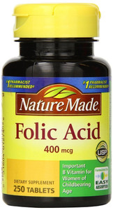 Nature Made Folic Acid 400 mcg 250 Count (4 Pack)