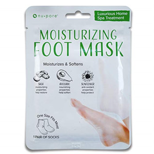 Nu-pore Moisturizing Socks  Feet Masks for Dry Skin & Moisturizer for Cracked Feet Treatment with Shea Butter, Jojoba Oil, Aloe Vera to Help Repair