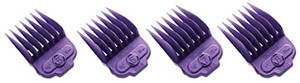 Andis 66320 Magnetic 4-Piece Comb Set - Perfect for Hair Cutting & Grooming  Sizes 5, 6, 7, 8 (5/8", 3/4", 7/8", 1")  Large, Purple