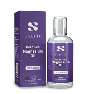 Natural Dead Sea Magnesium Oil Spray 8.45 fl oz - Pure Mineral Supplement from Jordan to Moderate Processes, Reduce Discomfort, and Promote Wellness