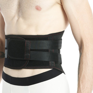 NeoTech Care Back Belt Support for Men or Women - Breathable & Adjustable Lower Back Brace - Double Pull Compression Straps (Black, Size M)
