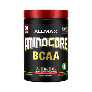 ALLMAX AMINOCORE BCAA Powder for Workout Muscle Recovery & Increased Endurance - Sugar Free, No Fillers 8.18 Grams Bcaas Amino Acids, B Vitamins for