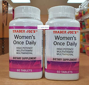 Trader Joes Womens Once Daily High Potency Multivitamin/Multimineral 60 Tablets (Two Bottles)