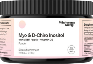 Inositol Supplement Powder with MTHF Folate + Vitamin D3 | Myo-Inositol & D-Chiro Inositol | Hormonal Balance & Healthy Ovarian Support | Vitamin B8