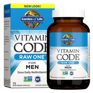 Garden of Life Vitamin Code Raw One for Men, Once Daily Multivitamin, 75 Capsules, One a Day Mens Vitamins Plus Fruit, Veggies & Probiotics for Mens