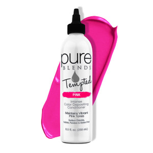 Pure Blends Tempted Pink Intense Color Depositing Conditioner - Brighten and Tone Faded Hair with Semi-Permanent , Prevents Fade, Extends Vibrant Ton