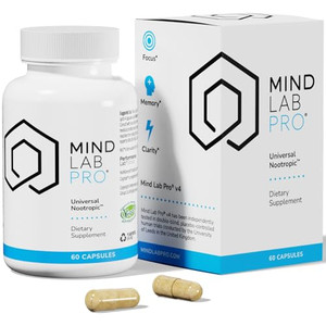 Mind Lab Pro® MLP® v4 Universal Nootropic Brain Booster Supplement for Focus, Memory, Clarity, Energy - 60-Count - Plant-Based, Naturally Sourced Me