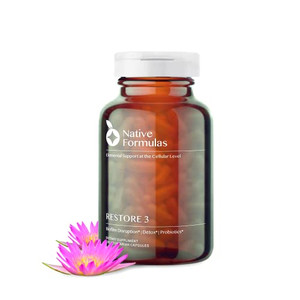 Native Formulas Restore 3 Proteolytic Enzyme & Spore Probiotic Blend Supplement - 60 Capsules - Advanced Biofilm Disruption Aid - Support GI Health,