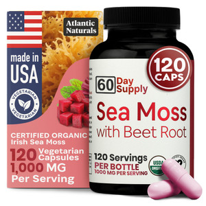 Atlantic Naturals Sea Moss with Beet Root Capsules - Premium Quality Multivitamin Supplement - Sea Moss Superfood to Support Immune Health, Blood Flo