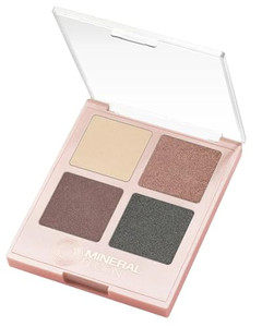 Mineral Fusion Eyeshadow Palette - Four Pressed Powder Shades in Matte, Satin, and Shimmer Finishes - Natural, Lightweight Vegan Eye Makeup - (Glampi