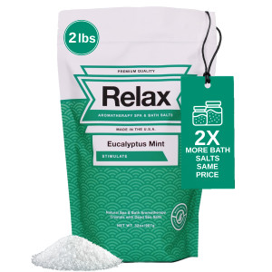 Relax Spa & Bath, Epsom & Dead Sea Salts, Aromatherapy Bath Salts for Hot Tub, Bath, or Spa, Infused with Magnesium, Eucalyptus Mint Scent