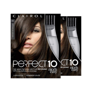 Clairol Nice'n Easy Perfect 10 Permanent Hair Dye, 5A Medium Ash Brown Hair Color, Pack of 2