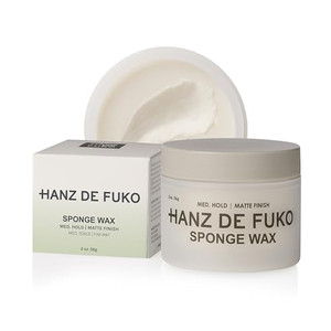 Hanz de Fuko Sponge Wax  Premium Mens Hair Styling Wax for a Medium Hold, Semi-Matte Finish  Ideal Texture Product for All Hair Types, Especially