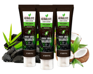 Twin Lotus Activated Charcoal Toothpaste - Teeth Whitening Herbal, Fluoride Free & No SLS for Sensitive Teeth, Coconut Charcoal Toothpaste Remove Pla