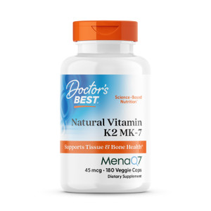 Doctor's Best Natural Vitamin K2 Mk-7 Capsule , Supports Bone Health & Soft Tissue Elasticity, 180 Ct