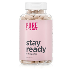 Pure for Her Vegan Stay Ready Fiber Supplement for Women | Bloat & Gas Relief, Supports Digestive Health, Regularity & Appetite Control | 160 Capsule