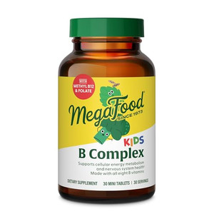MegaFood Kids Vitamin B Complex  with Vitamin B12 & B6, Folate, Biotin, Zinc, Lemon Balm, L Theanine & More, Supports Cellular Energy Metabolism, Ve