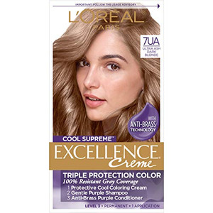 L'Oreal Paris Excellence Cool Supreme Permanent Hair Color, Ash, 100 Percent Gray Coverage Hair Dye, Anti-Brass regimen includes gentle shampoo, and