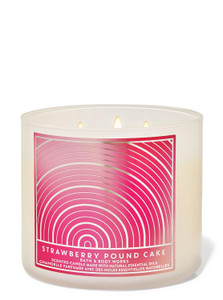 Bath and Body Works, White Barn 3-Wick Candle w/Essential Oils - 14.5 oz - 2021 Core Scents! (Strawberry Pound Cake)