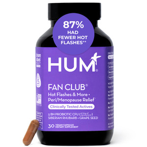 HUM Fan Club Menopause Probiotic Supplement, Estrogen Free Menopause Supplements for Women, Non Hormonal, Supports Energy & Hot Flashes, Grape Seed E