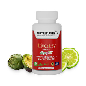 Liver Support SupplementSupports Detox, Cleansing & Lipid Metabolism  with Bergacyn FF (Bergamot & Artichoke)  30 LiverEzy Vegan Capsules