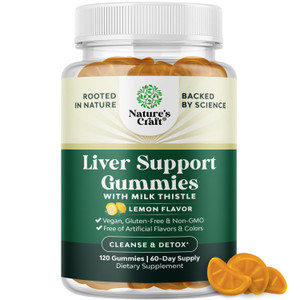 Natures Craft Cleansing Herbal Liver Detox Gummies Liver Support Milk Thistle Gummies with Artichoke Extract Turmeric Curcumin and L-Carnitine - Vega