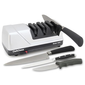 ChefsChoice 15XV EdgeSelect Professional Electric Knife Sharpener with 100-Percent Diamond Abrasives and Precision Angle Guides for Straight Edge an