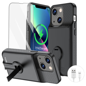 Battery Case for iPhone 13/13 Pro/14/14 Pro Charging Case with Stand 7000mAh Rechargeable Ultra-Slim Anti-Fall Protection Extended Charger Cover for