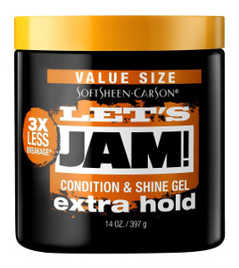 Lets Jam Condition & Shine Gel Extra Hold 14 Ounce Jar (414ml) (3 Pack)