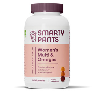 SmartyPants Women's Multivitamin Gummies: Omega 3 Fish Oil (EPA/DHA), Methylfolate, CoQ10, Vitamin D3, C, Vitamin B12, B6, A, K & Zinc, Inositol, Glu