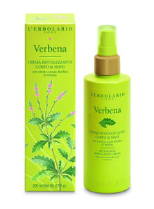 L'Erbolario Revitalizing Body and Hand Cream - Moisturizing Hand Lotion for Women and Men with Sunflower Oil - Citrus Floral Scent - Verbena - 6.7 oz