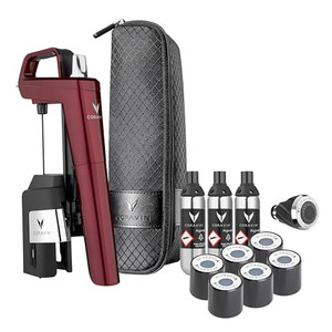 Coravin Timeless Six Plus Wine Preservation System - By-the-Glass Wine Saver - With 3 Pure Argon Gas Capsules, 6 Screw Caps & Wine Aerator - Limited