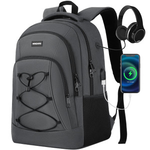 WINDARS Backpack for Men and Women, Casual School Backpacks for Teens Boys and Girls, Water Resistant Bungee Students Bookbag 15.6 inch Laptop Bag wi