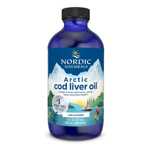 Nordic Naturals Arctic Cod Liver Oil, Unflavored - 8 oz - 1060 mg Total Omega-3s with EPA & DHA - Heart & Brain Health, Healthy Immunity, Overall Wel