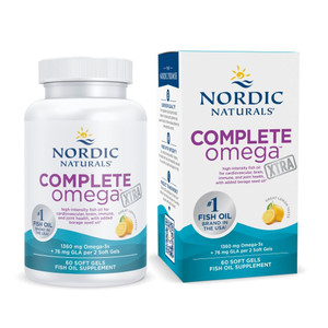 Nordic Naturals Complete Omega Xtra, Lemon - 60 Soft Gels - 1360 mg Omega-3 + 76 mg GLA - Healthy Skin - Cognition - Non-GMO - 30 Servings