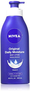 Nivea Lotion Original Daily Moisture 16.9 Ounce Pump (Normal to Dry Skin) (500ml) (2 Pack)